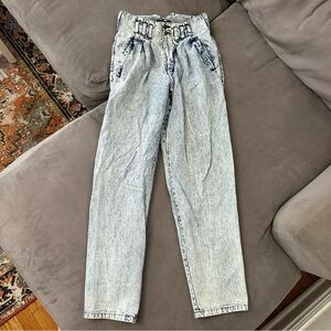 Vintage Weekends Jean Women's 29x31 Blue Denim Faded Acid Wash High Waisted 90s